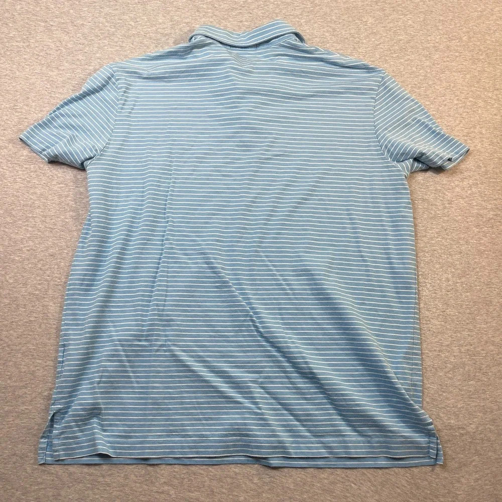 Polo Ralph Lauren Shirt Mens XL Light Sky Blue White Feed Stripe Pima Cotton Tee
